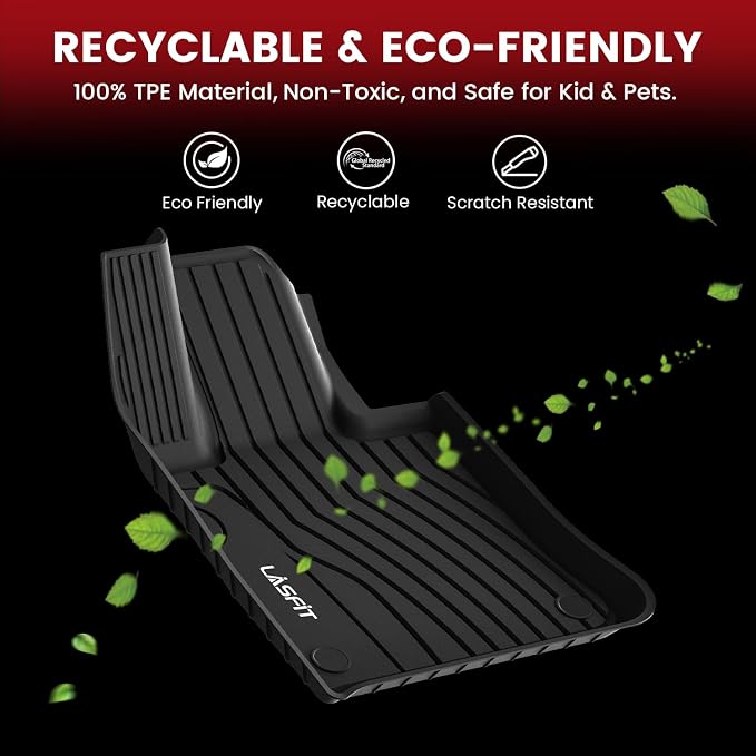 LASFIT Floor Mats for Mercedes Benz GLC 2023-2026 (Coupe Only for 2024-2026), GLC300 /GLC350e /GLC43 AMG/GLC 63 AMG S E, All Weather TPE Floor Liners Custom Fit GLC Car Mats, 1st & 2nd Row Set