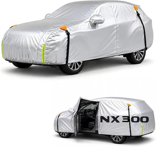 Wigoo Lexus NX200t NX250 NX300 NX350 NX450h Car Cover 2014-2026, Custom Fit SUV Cover, Waterproof All-Weather Outdoor Protection, UV Rain Snow Dust Protection, Paint-Safe Lining, Door Zipper