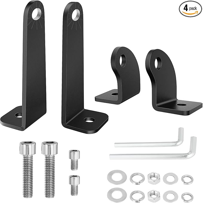 Light Bar Mounts Mounting Bracket, 4PCS Universal Side Mounted Brackets Kit for Single Row LED Light Bar for Truck ATV UTV - 2 Years Warranty