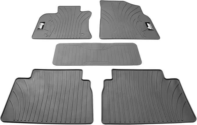 Fit 2018-2024 Toyota Camry Custom Fit Floor Mat IKON Style Gray/Grey | IKON MOTORSPORTS, Rubber Heavy Duty All Weather Car Front Rear Carpets Liner 5PC, 2019 2020 2021 2022