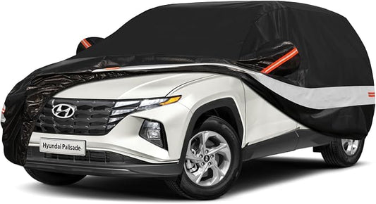 10 Layers SUV Car Cover Custom Fit for Hyundai Palisade (2019-2026) Waterproof All Weather for Automobiles, Outdoor Full Cover Sun UV Rain Protection with Cotton.Black
