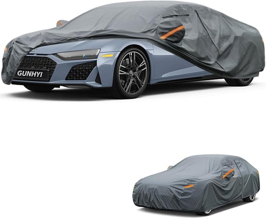 GUNHYI Premium Car Cover Custom Fit Audi R8, 16 Layers Heavy Duty Car Cover Waterproof All Weather with Zipper Door for Sun Rain Snow Dust Uv Protection