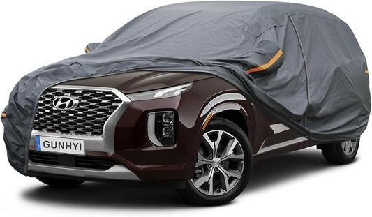 GUNHYI Premium Car Cover Custom Fit Hyundai Palisade, 16 Layers Heavy Duty Car Cover Waterproof All Weather with Zipper Door for Sun Rain Snow Dust Uv Protection