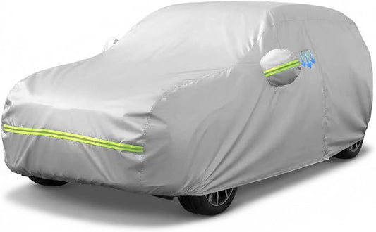 Favoto SUV Car Cover Waterproof All Weather Heavy Duty Car Cover | Outdoor Automatic Car Covers with Air Vent Sun Snow Dust UV Protection Tearproof Cover Universal Fit for Sedan (181-190 in)