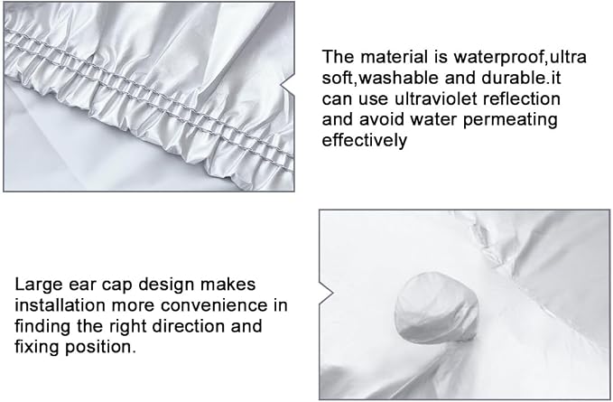 uxcell 3XL Silver Tone 190T Car Cover Outdoor Weather Waterproof Scratch Rain Snow Heat Resistant W Mirror Pocket 490 x 180 x 160cm