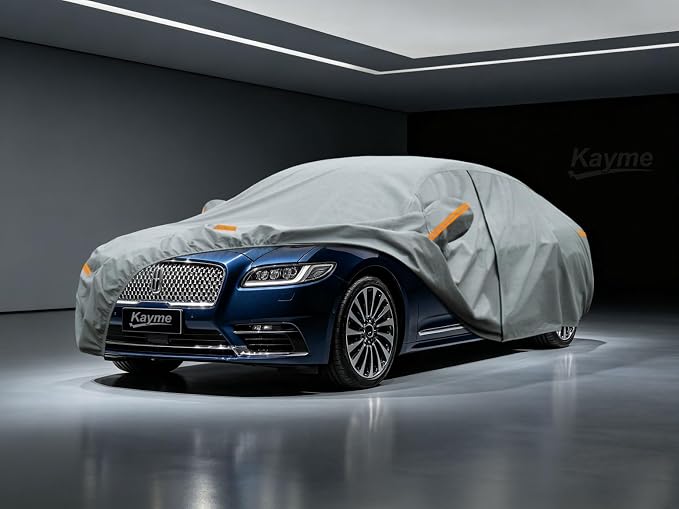 Kayme Heavy Duty Car Cover Custom Fit Lincoln Continental(1982-2025), Waterproof All Weather for Automobiles, Full Exterior Covers Sun Rain UV Protection.