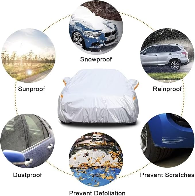 Kayme 6 Layers SUV Car Cover Custom Fit for Land Rover Range Rover Evoque (2011-2026), Waterproof All Weather for Automobiles,Rain Sun UV Protection.Silver