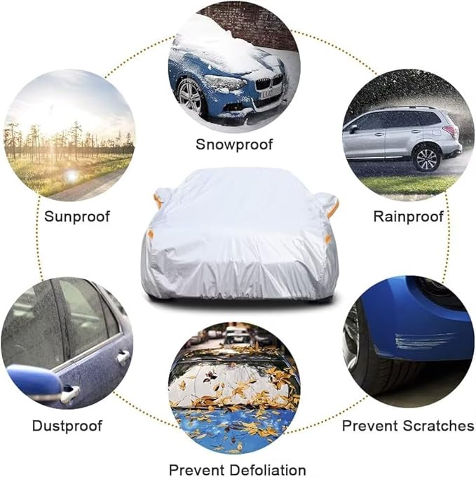 Kayme 6 Layers SUV Car Cover Custom Fit for Chevrolet HHR (2005-2011), Waterproof All Weather for Automobiles,Rain Sun UV Protection.Silver