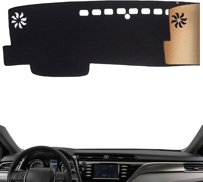 Dash Cover, Anti-Glare, Sun Protection, Dustproof, UV-Proof, Dashboard Covers, Interior Car Accessorie Fit for 2018-2024 to-yota Camry (Not Fit w/HUD Models), Black