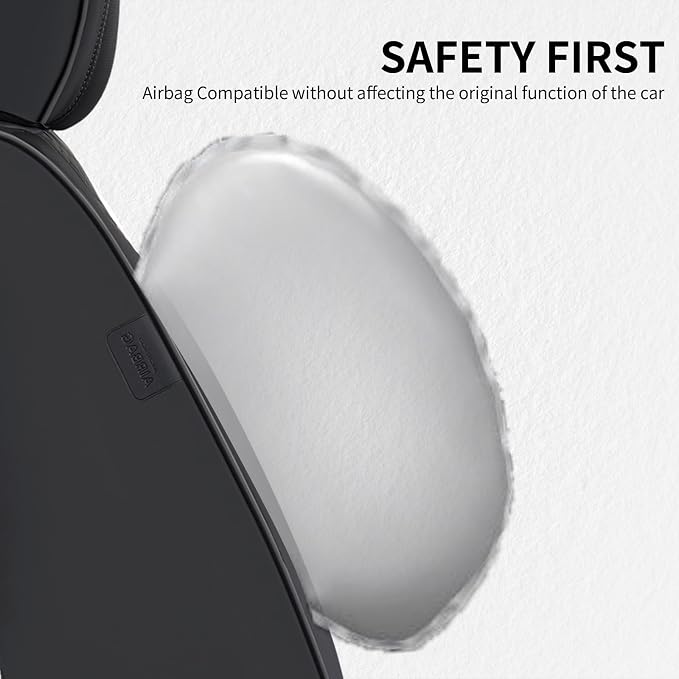 FLORICH Seat Covers, Front Seat Covers 2 PCs, Automotive Seat Cover for Cars, Luxury Leather Universal Seat Cover Accessories Fit for Most Cars SUV Truck Sedans(Black)