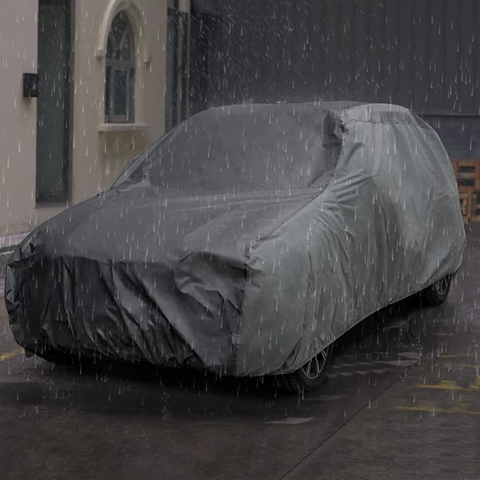 XCAR Waterproof SUV Car Cover, All Weather, Fits SUVs Up to 187" | Windproof Buckles, Breathable Fabric, UV, Rain, Snow & Dust Protection, Soft Non-Scratch Lining, Indoor & Outdoor Use