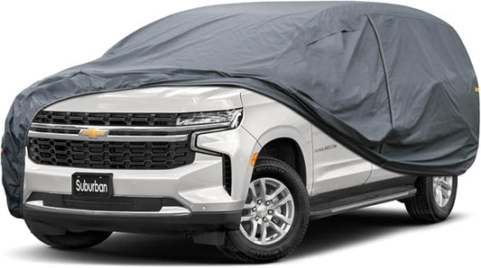 GUNHYI Premium Car Cover Custom Fit Chevrolet Suburban (1973-2026), 16 Layers Heavy Duty Car Cover Waterproof All Weather with Zipper Door for Sun Rain Snow Dust Uv Protection