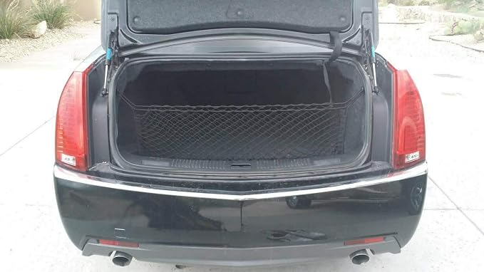 Trunk Organizer for Cadillac CTS (Coupe Sedan ONLY) 2003-2014 – Mesh Car Trunk Organizer – Cargo Net for Coupe, Sedans – Nylon Mesh Netting – Compatible with Cadillac CTS