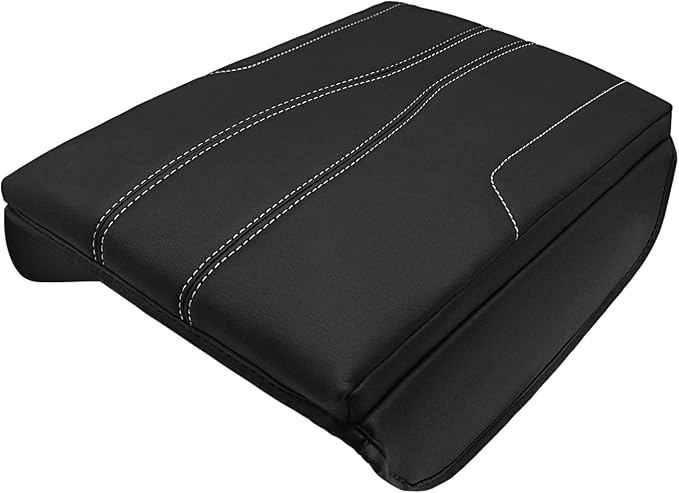 Muslogy Center Console Armrest Cover Fit for GMC Acadia & Chevy Traverse 2024-2026 & 2025-2026 Buick Enclave Accessories, Comfort Armrest Pad Console Lid Cushion Vegan Leather 1-Inch Extra Thick