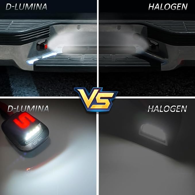 D-Lumina LED License Plate Lights Tag Light Lamp S-Shaped Red Light Strip for 1988-1999 Chevy Silverado GMC Sierra C1500 C2500 C3500 K1500 K2500 K3500 Pickup Suburban Tahoe Blazer S10 Yukon Sonoma S15