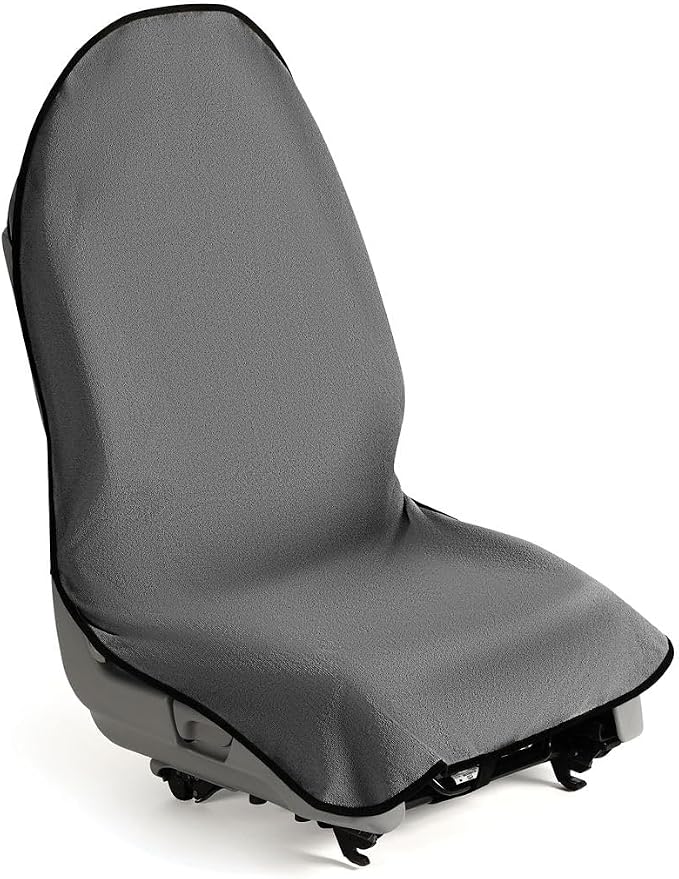 lebogner Waterproof Sweating Car Seat Cover for Post Gym Workout, Running, Swimming, Beach and Hiking, Universal Fit Anti-Slip Bucket Seat Protector for Cars, SUVs and Trucks, Machine Washable, Grey