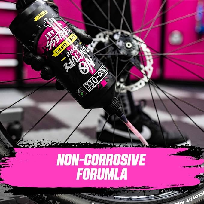 Muc-Off Road & Gravel Tubeless Tire Sealant | High-Pressure Puncture Sealant for Road & Gravel Bikes | Seals Holes up to 7mm | Works Up to 110 PSI