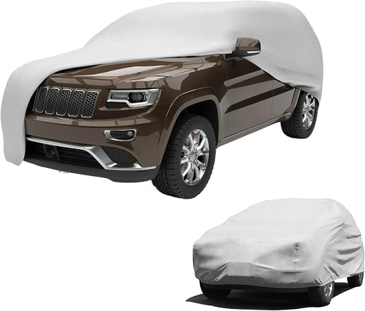 Budge Lite SUV Car Cover, Single-Layer Breathable Indoor Dust Proof Protection, Lightweight Non-Abrasive Fabric, Fits SUVs up to 186" L x 59" W x 60" H, Gray