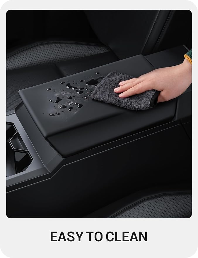 BASENOR Armrest Cover for 2026 2025 2024 Tesla Cybertruck Scratch Resistance Center Console Cover Non-Slip Arm Rest Protector [Proprietary Design] Cybertruck Interior Accessories Black