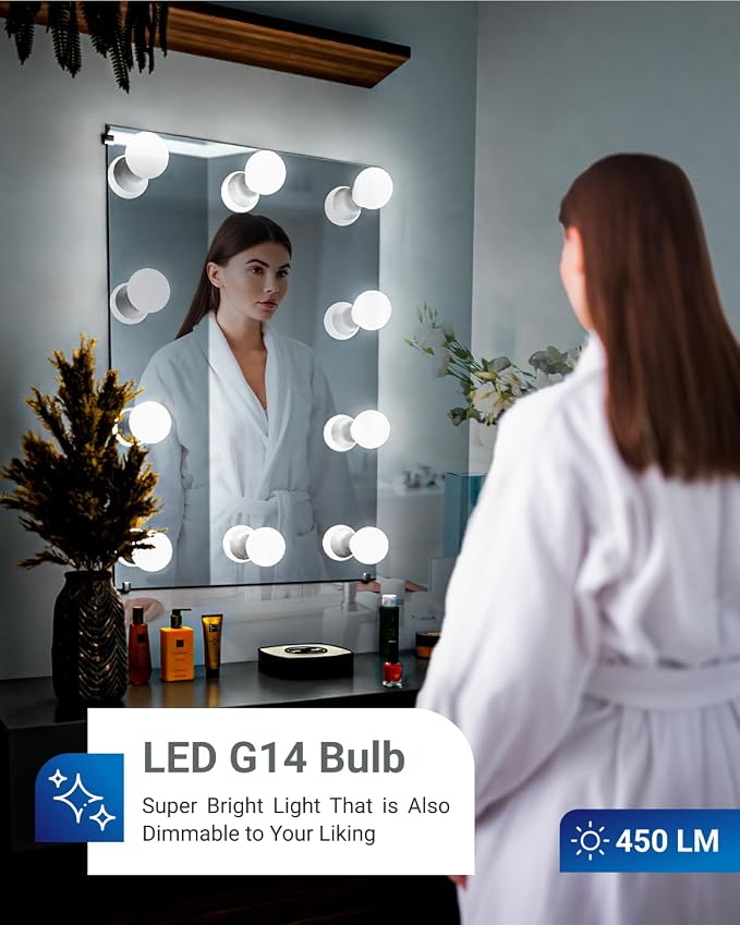 Sunco 10 Pack E12 LED Bulbs Candelabra CRI92 3000K Warm White, 5W Equivalent 40W, 450 Lumens, Small Edison Screw Base E12, Non-Dimmable, Frosted Decorative G14 Globe Vanity Light Bulbs UL.