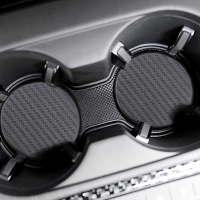 2 Pcs 2.5 inch Diameter Car Interior Accessories Anti Slip Cup Mat Cup Holder Insert Coaster,Round