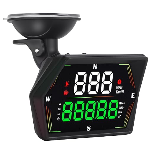 G21 GPS Heads Up Display for Cars,Real-Time Digital Gauge Speedometer,Overspeed Alarm, Fatigue Driving Reminder,Automatic Photosensitive,360-degree Adjustable Rotating Bracket,for All Vehicle