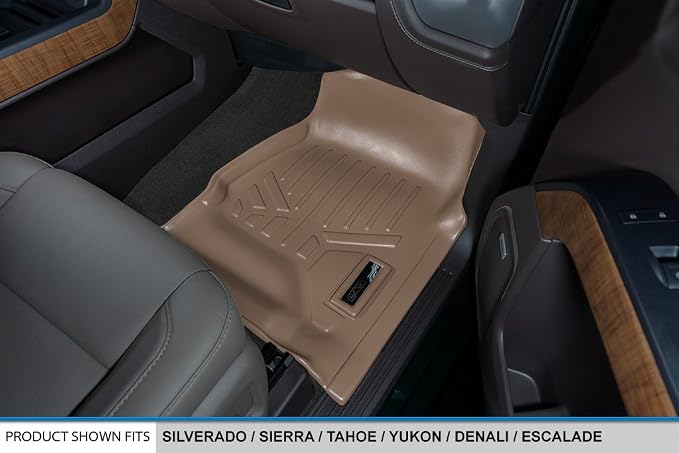 SMARTLINER Custom Fit Floor Mats 3 Row Liner Set Compatible with 2015-2020 Chevrolet Tahoe