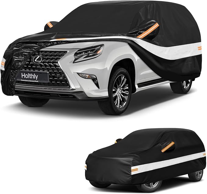 10 Layers SUV Car Cover Custom Fit Lexus GX GX550 GX460 GX470,Overtrail,Luxury(2013-2026),Waterproof All Weather for Automobiles, Outdoor Full Cover Sun Dust Rain Protection with Cotton. Black