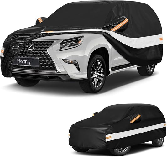10 Layers SUV Car Cover Custom Fit Lexus GX GX550 GX460 GX470,Overtrail,Luxury(2013-2026),Waterproof All Weather for Automobiles, Outdoor Full Cover Sun Dust Rain Protection with Cotton. Black