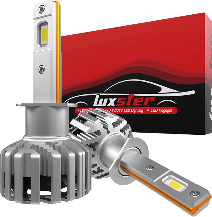 LUXSTER H1 Holyknight 50000lm High Lumen LED Bulb 6000K (2 Pack) | Anti-Flicker, 55W Factory-Matched Power,1200FT Long-Range Beam, Sharp Cut-Off Pattern, Foglight Use, 6000K, IP68