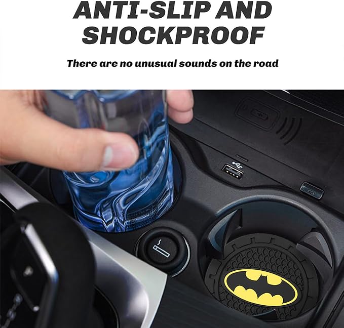 Cup Holder Insert Coaster for Batman DC Fans,Anti Slip Car Cup Coaster Interior Accessories
