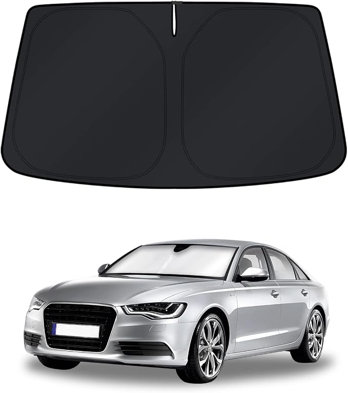 KUST Windshield Sun Shade for Audi A6 Accessories 2019-2024 2025 2026 Window Shade Sun Visor Cover Foldable Blocks UV Rays Keep Your Car Cooler