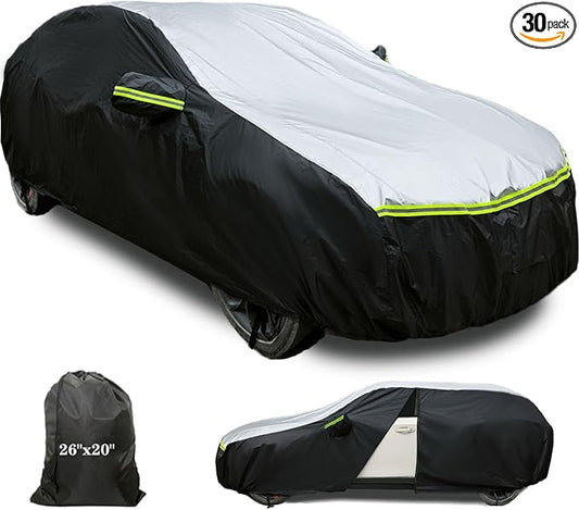 SUV car Cover All Weather Waterproof for Rogue, Toyota RAV4, Cadillac XT4, Honda CR-V, Subaru Forester, Lexus NX and Other Models - Outdoor Full Cover Rain Sun UV (Length 178 to 186 inch)