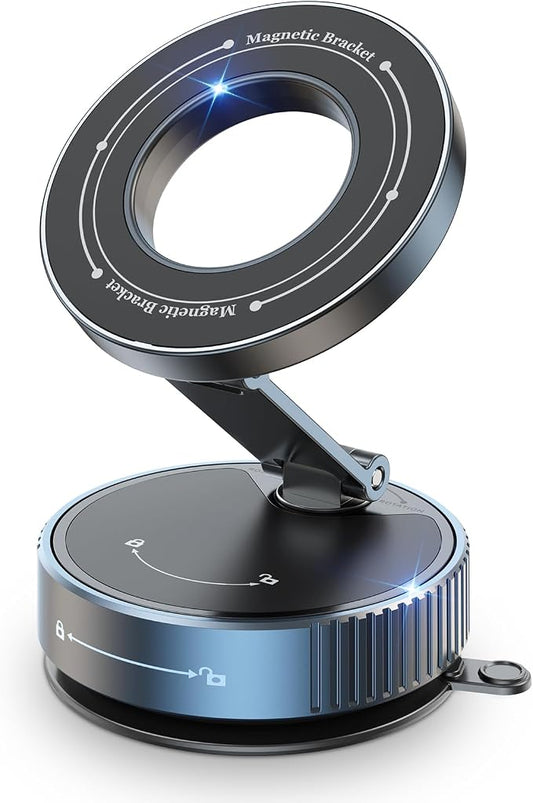 Magnetic Car Phone Holder for Magsafe, Nano Gel 360°Adjustable Vacuum Phone Holders for Your Car,[108+LBS Suction & 2800gf Magnetic] Car Phone Mount for iPhone 17/16/15/14/13/12 Series & Android