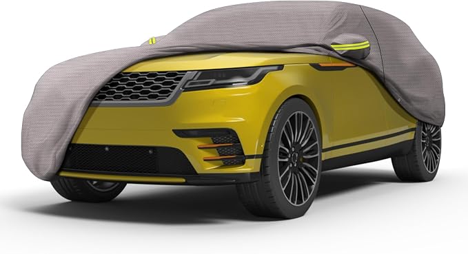 Seal Skin Covers Heavy-Duty SUV Cover, Waterproof PEVA Fabric with Cotton Layer, Windproof Straps, UV Protection, Universal Fits (182"-190" L x 70" H)