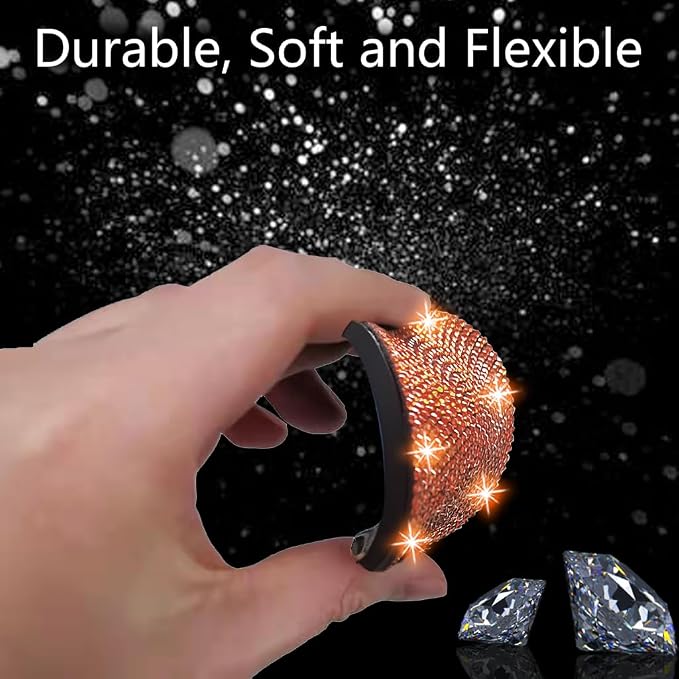 NBTEPEM 2pcs Bling Car Cup Holder Coaster, 2.75 inch Anti-Slip Shockproof Universal Fashion Car Coasters Insert Bling Crystal Rhinestone Automotive Interior Accessories for Women (2 pcs, Orange)