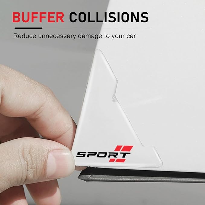 2 PCS Right-Angle Car Door Corner Guards, Sport Style Car Door Corner Protector Strip, Self-Adhesive Anti-Collision Decorative Doors Edge Guard, Universal for Most Cars (Transparent# Sport)