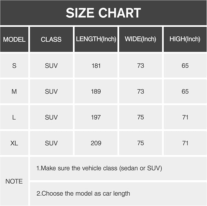 DINGHAO Car Cover Waterproof All Weather with Hot Stitching for Automobiles,6 Layers Outdoor Full Exterior Cover Sun UV Rain Snow Wind Protection Fit for 193"(193 * 73 * 59 inch) SUV