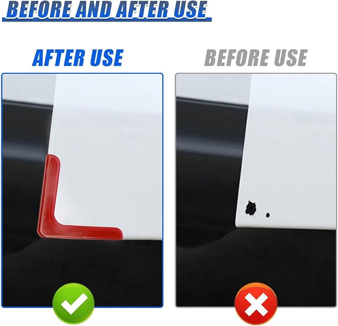 Craedli 4PCS Car Door Corner Edge Guards, Anti-Collision Auto Side Door Edge Trim Sticker, Universal Self-Adhesive Anti-Rub Vehicle Exterior Protector Decoration for SUV Pickup Truck (Red)