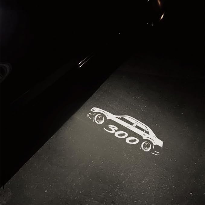 Car Door Logo Lights Puddle Lights Compatible with 300 300C 300S 2005-present LED Puddle Lamps Projector Door Shadow Light Accessories (Pattern 4)