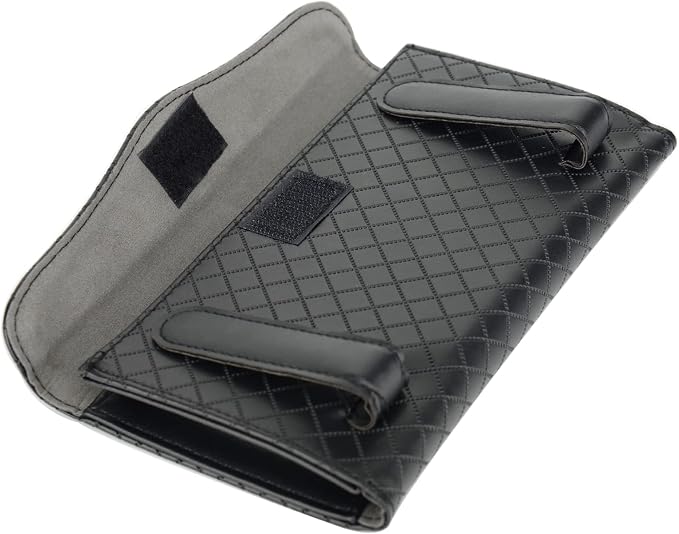 Car Tissue Refill Holder, Tissue Holder for Car, Black PU Leather Car Sun Visor Tissue Paper Storage Box Holder Cases, Hanging Tissue Clip, Car Napkin Holder
