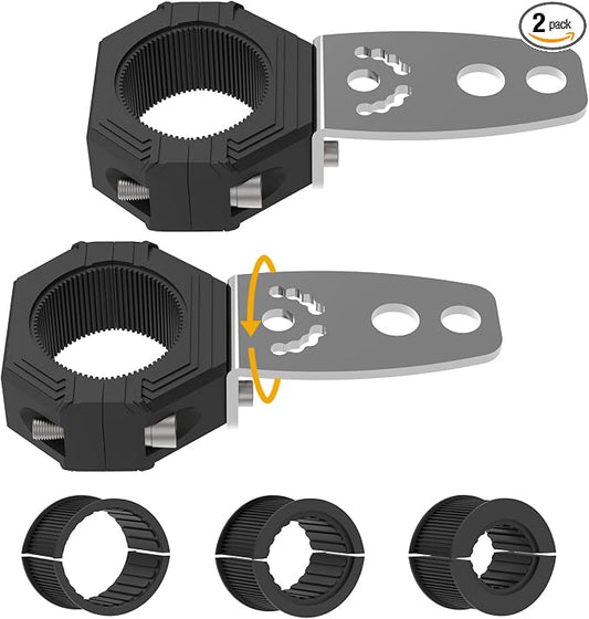 Audak 2Pcs Light Bar Mount Whip Lights Flag Tube Clamp Mounting Bracket Kit for 1 1.25 1.5 1.625 Inch Bullbar Roll Bar Roof Rack Cage (1 to 1.625 Inch Adjustable)