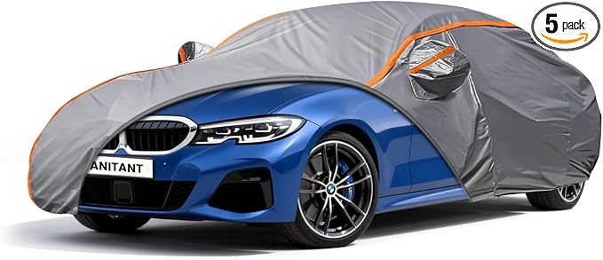 Custom Fit BMW 3 Series Car Cover For 320i 325i 328i 330i 335i 2013-2025 Outdoor Waterproof Car Cover All Weather with Door Zipper Cotton Lining Scratch Resistant Rain Sun Dust Snow Protection