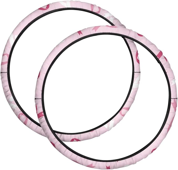 Pink Bow Wheelchair Wheel Covers 2 PCS Wheelchair Accessories Tyre Covers for Indoor and Outdoor Home Non-Slip