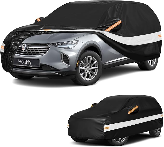 10 Layers SUV Car Cover Custom Fit for Buick Envision (2015-2026), Waterproof All Weather for Automobiles, Outdoor Full Cover Sun Dust Rain Protection with Cotton. Black