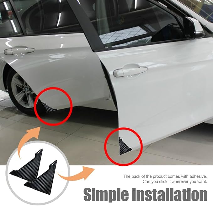 4PCS Car Door Guard Protector, Car Door Edge Guard, Anti-Collision Vehicle Side Corner Protector, Auto Accessories Self-Adhesive Auto Edge Protection Cover Fit for Most Vehicle (Carbon Fiber)