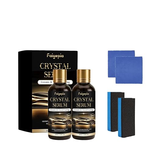 Crystal Serum for Cars, 100ML Advanced Graphene Ceramic Coating for Cars, 9H+ Hardness Coating for Auto Paint Protection, Deep Gloss Hydrophobicty Anti Scratch (2PC)