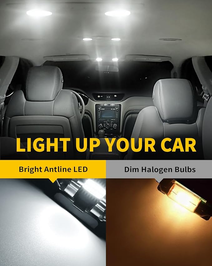 Antline DE3175 DE3021 DE3022 3175 31MM 1.22”LED Bulb White, Super Bright Canbus Error Free 12 Volt Replacements for Interior Dome Map Vanity Mirror Sun Visor Lights (Pack of 10)