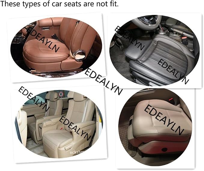 Luxury PU Leather Car Seat Cover Protector Front Car Seat Cover Seat Bottom Cover Single Seat Cover-Compatible with 90% Vehicles (Width 20.8× Deep21 × Thick 0.2 inch) (Beige)
