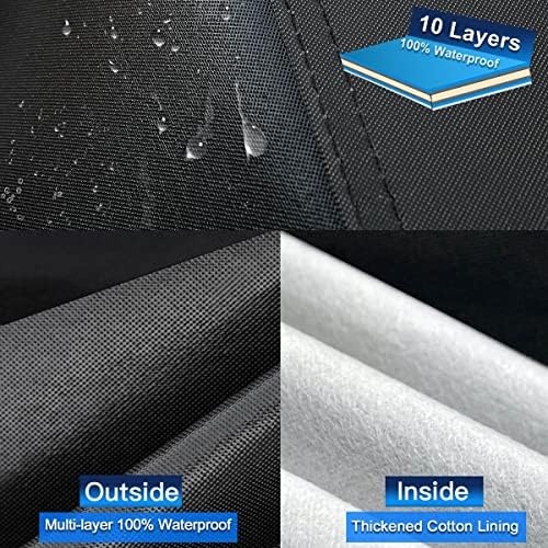 10 Layers SUV Car Cover Custom Fit for Hyundai Santa Fe (2006-2026) Waterproof All Weather for Automobiles, Outdoor Full Cover Rain Sun UV Protection with Cotton.Black